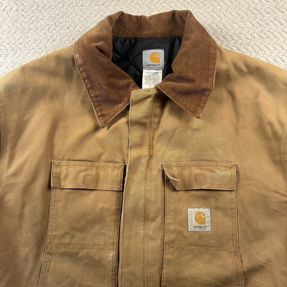 Vintage Carhartt Jacket CO3 Men's 56 (3XL) Union Made USA Farm Chore Coat Grunge - Picture 3 of 16